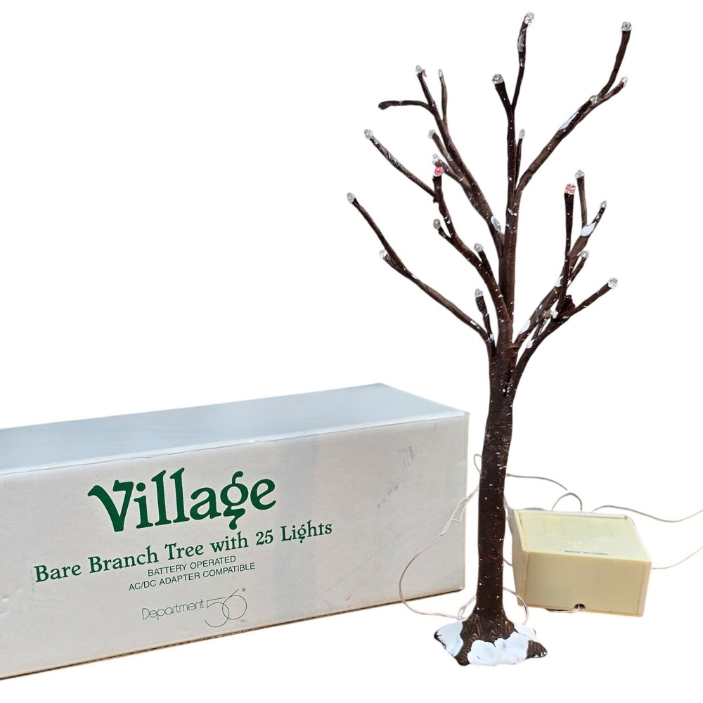 Department 56 Bare Branch Tree with 25 Lights Battery Operated AC/DC compatible